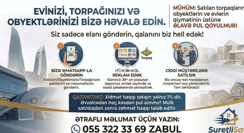 1 sot torpaq satış, Buzovna q., Xəzər r., Bakı ş. / şəkil 1 / 1