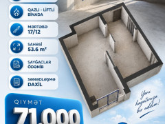 1 otaq 53 m² yeni tikili satış, Xırdalan ş. / şəkil 1 / 4